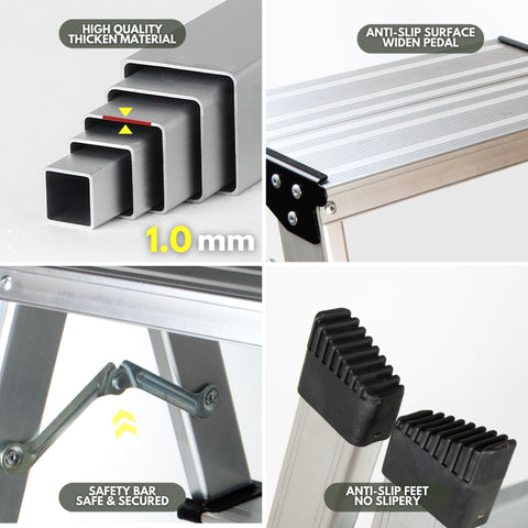 Glosiory lightweight 4-pound ladder for effortless transport.