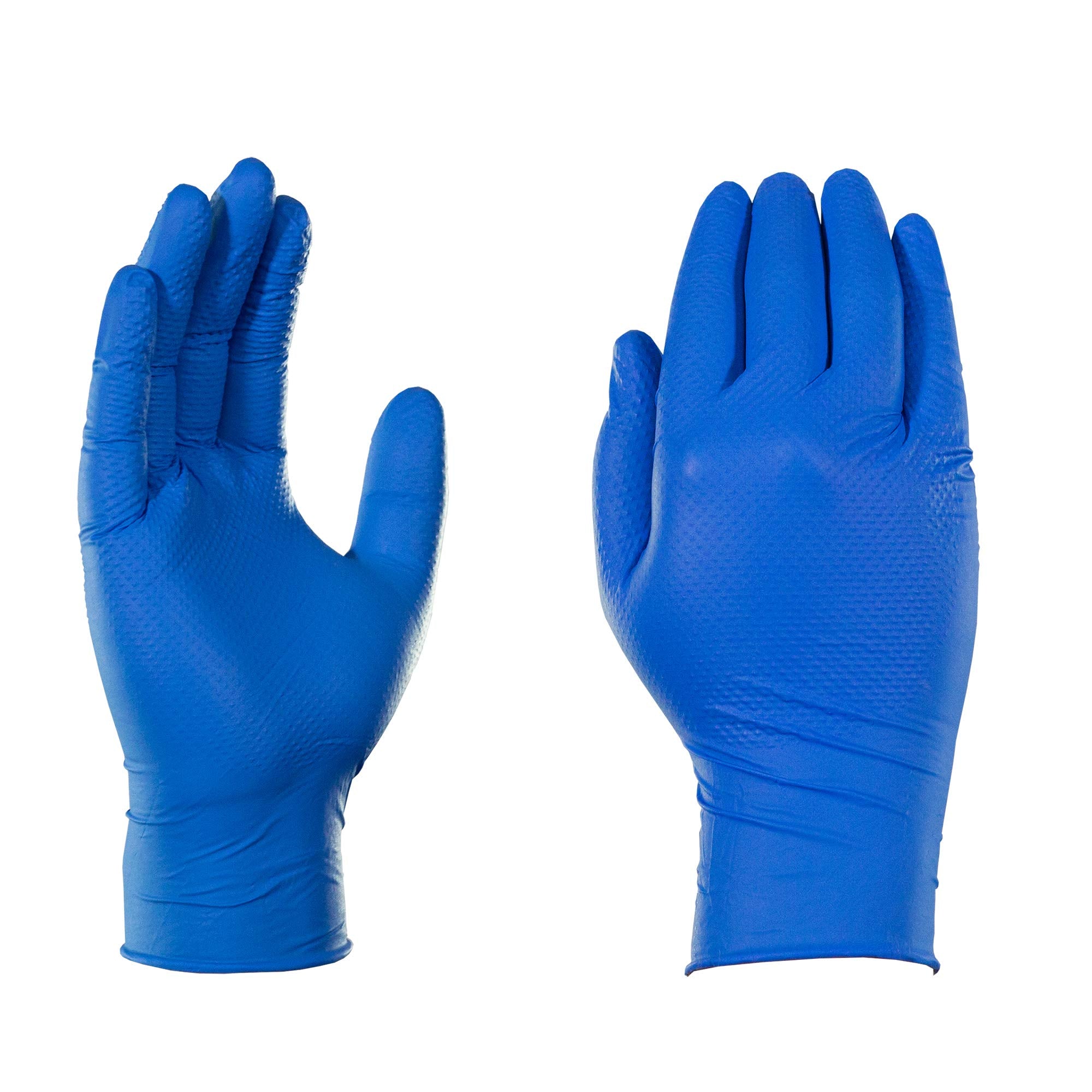 GLOVEWORKS HD blue gloves raised texture for reliable grip in oil changes.