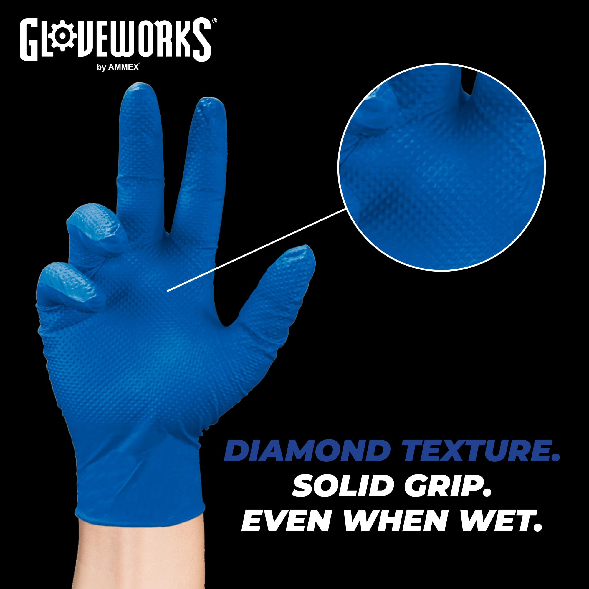 GLOVEWORKS HD nitrile gloves resist common chemicals during cleaning