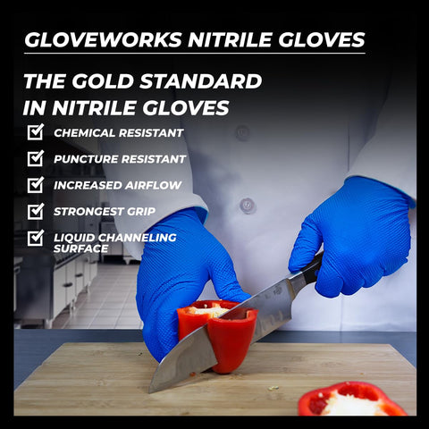 GLOVEWORKS HD latex-free powder-free nitrile gloves for sensitive users