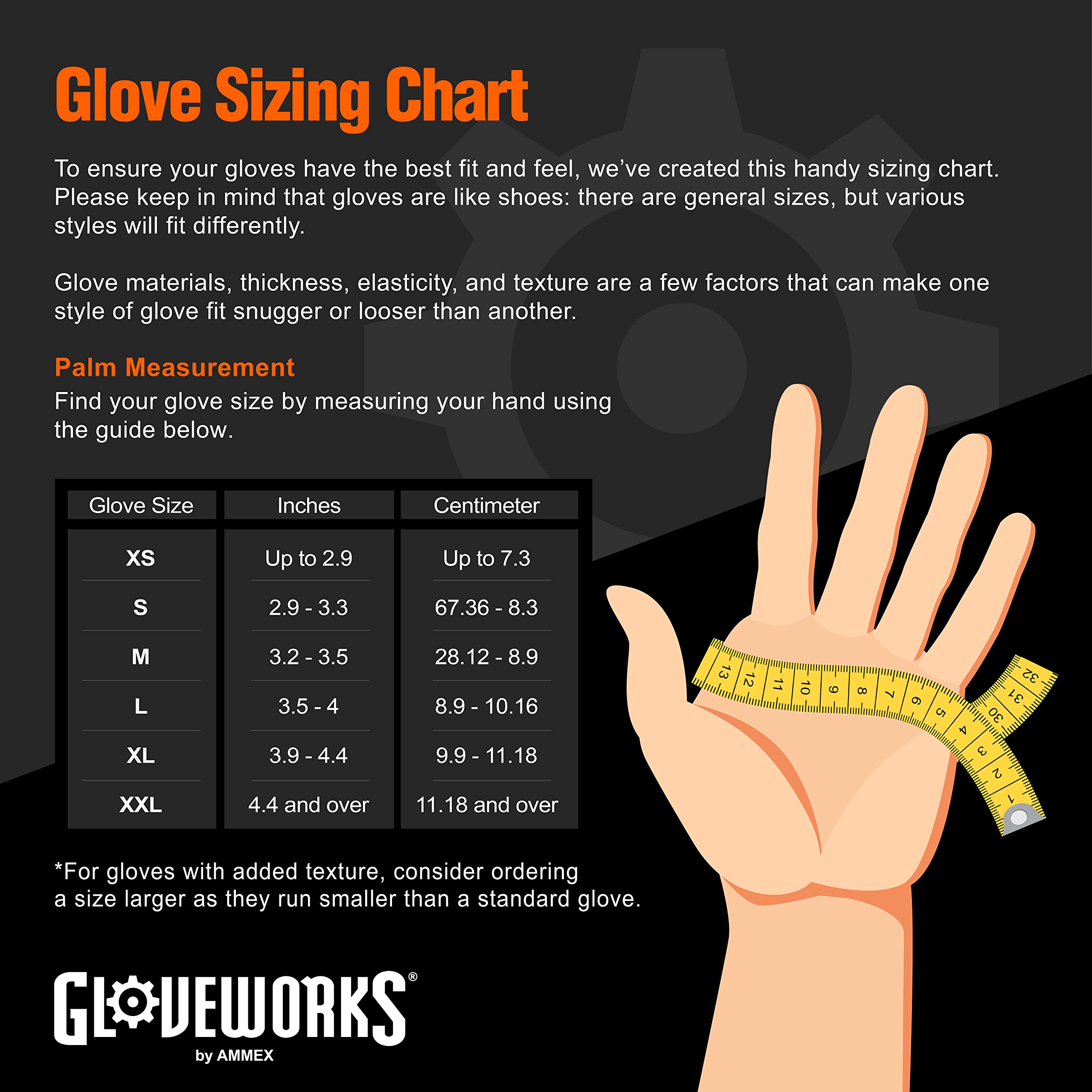 Medium Gloveworks orange nitrile gloves offering comfortable dexterity