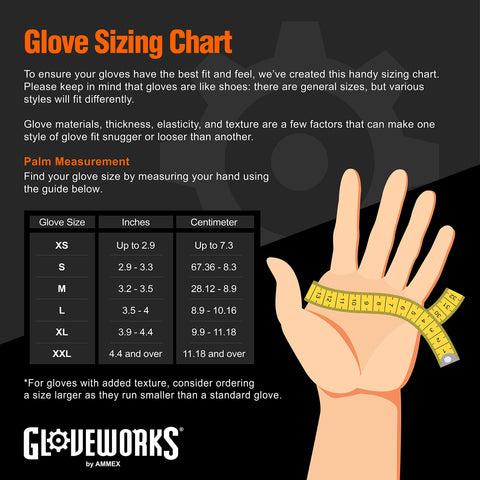Medium Gloveworks orange nitrile gloves offering comfortable dexterity