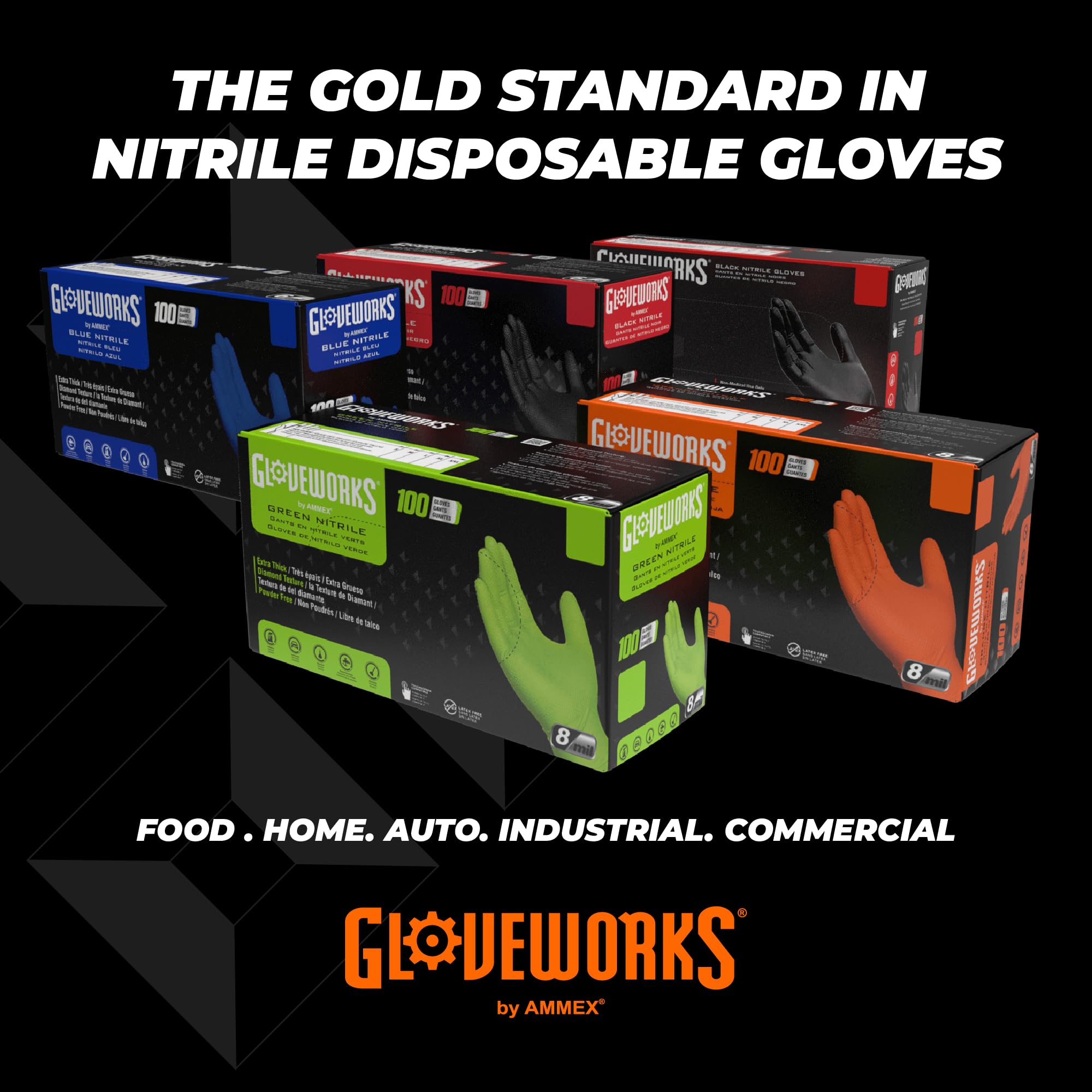 Food-safe versatility of Gloveworks orange nitrile gloves for prep