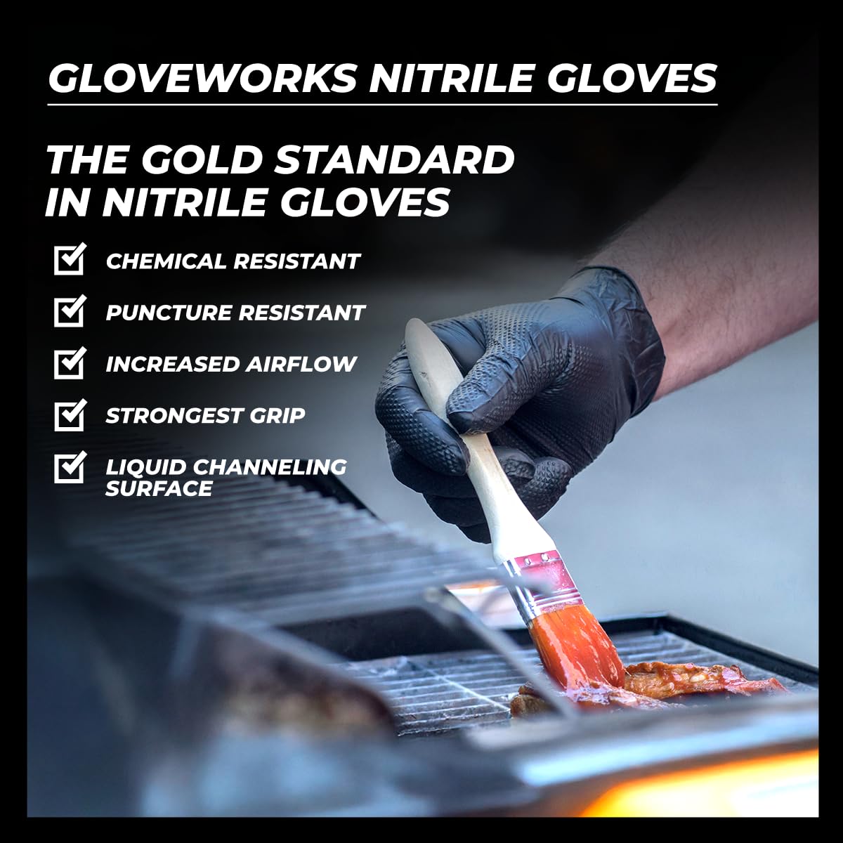 GLOVEWORKS puncture-resistant nitrile gloves support heavy-duty tasks