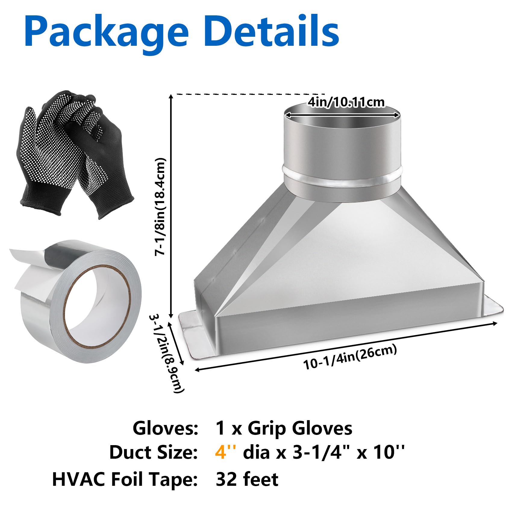 GlowGeek galvanized steel duct adapter resists rust for long-lasting use