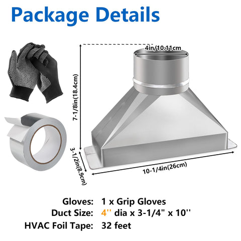 GlowGeek galvanized steel duct adapter resists rust for long-lasting use