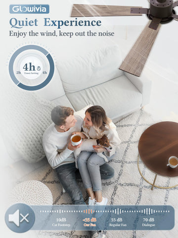 Glowivia six-speed quiet DC motor delivers strong airflow with low noise