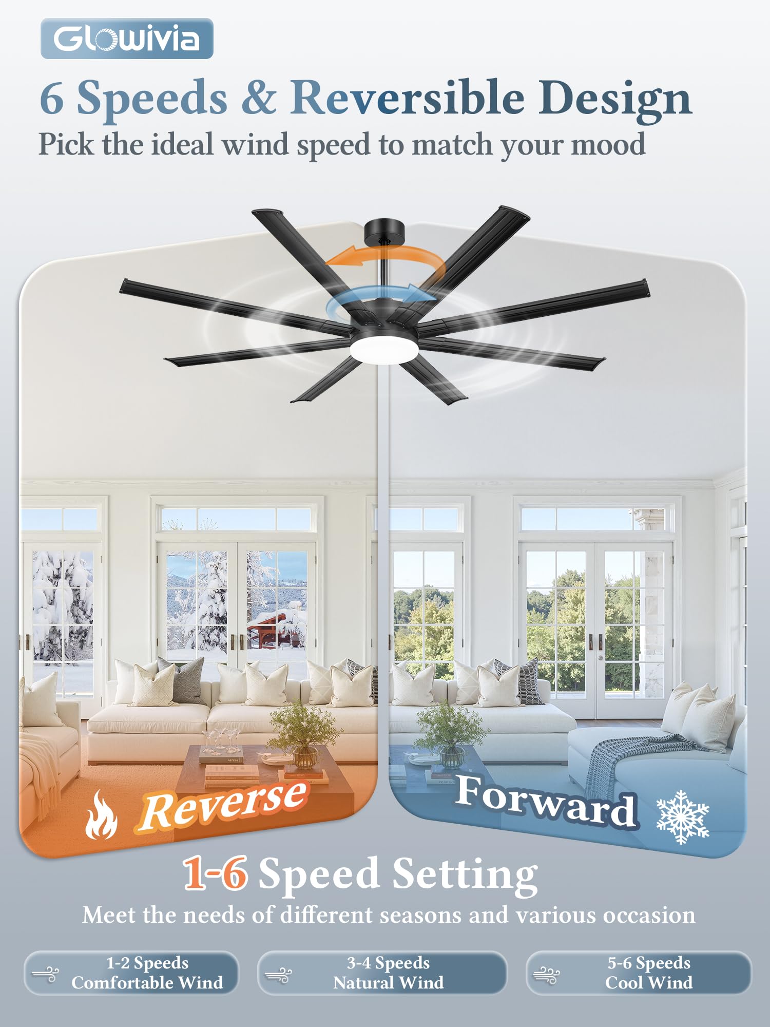 Glowivia quiet DC motor enables low-noise operation in any room.