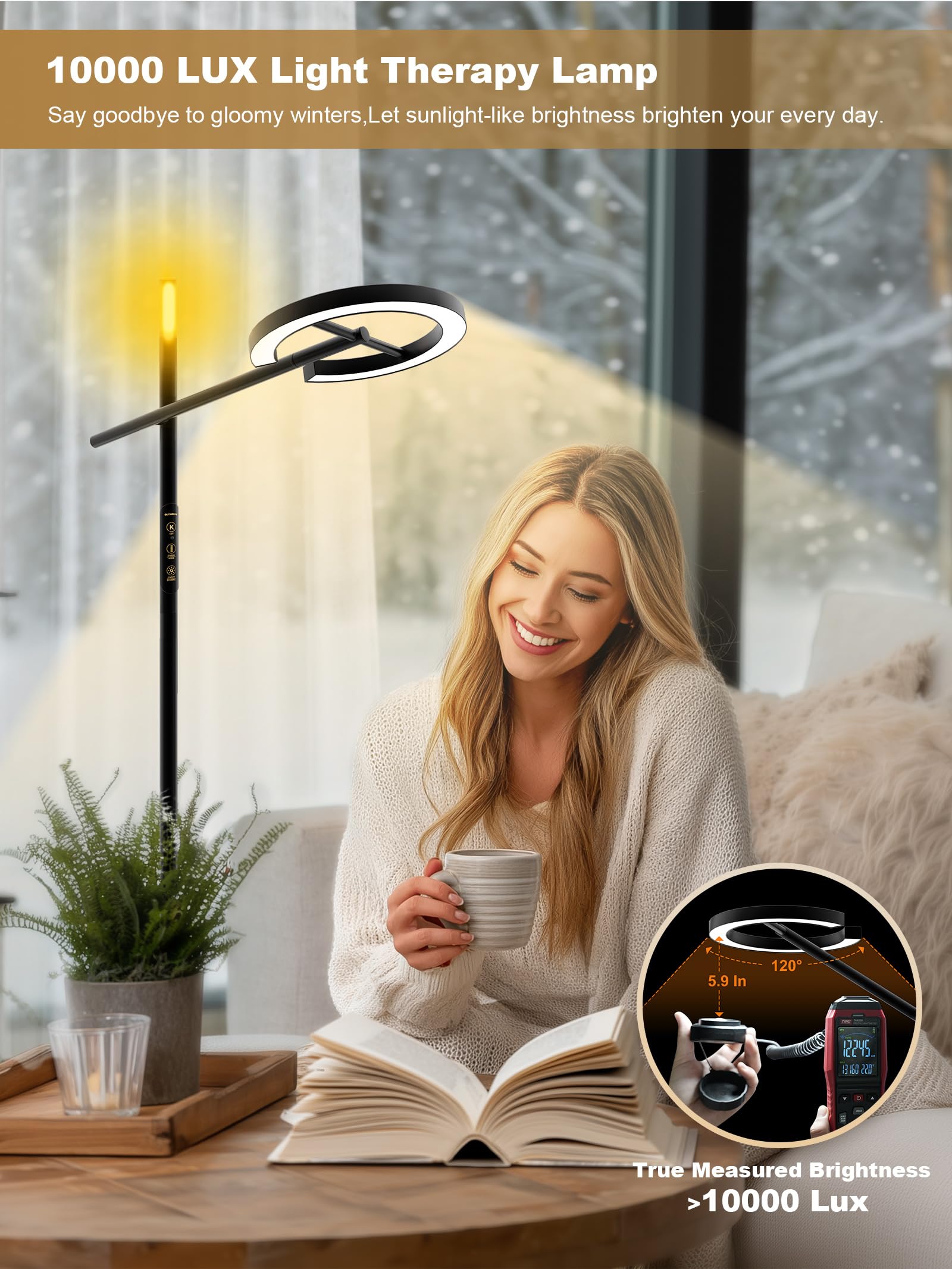 Glowrium lamp warm 2700K setting highlights cozy mood and comfortable evenings.