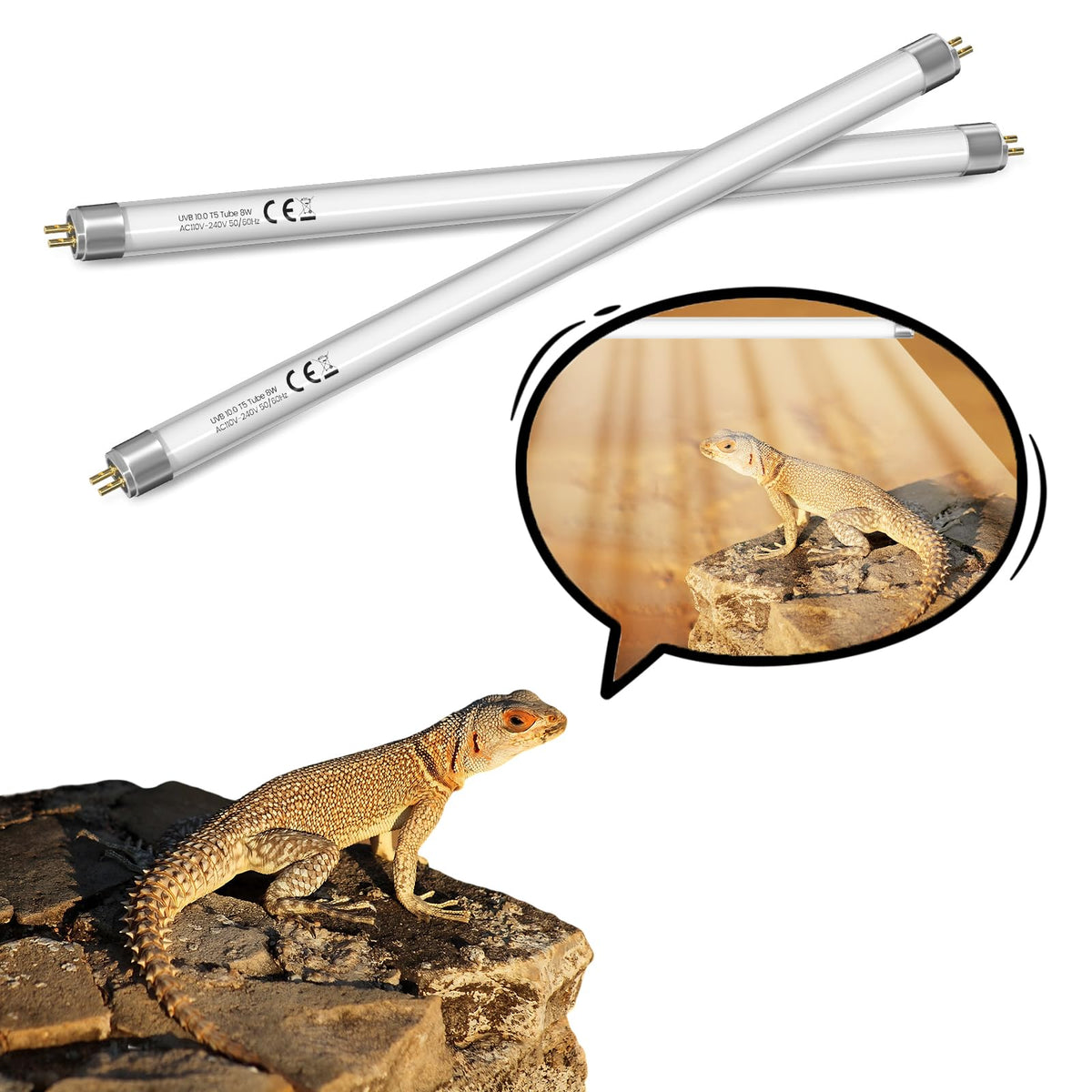 GlowUp 12inch T5 UVB bulb with wide coverage for spacious reptile enclosures.