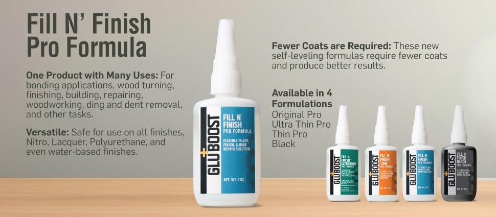 GluBoost Fill n’ Finish Pro cured finish test communicates paintability and durability