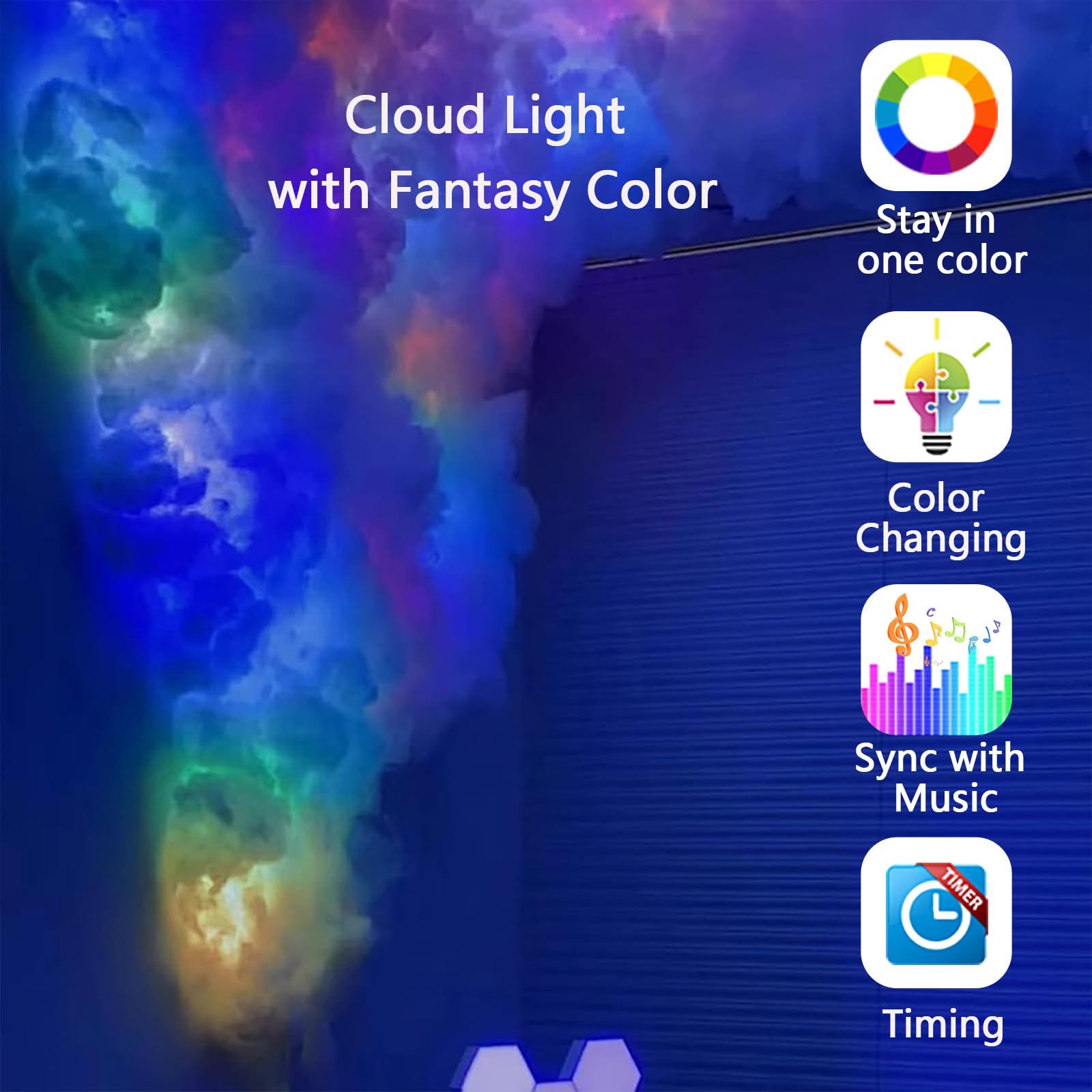 Glucrean cloud light offers multicolor ambient mode to brighten rooms.