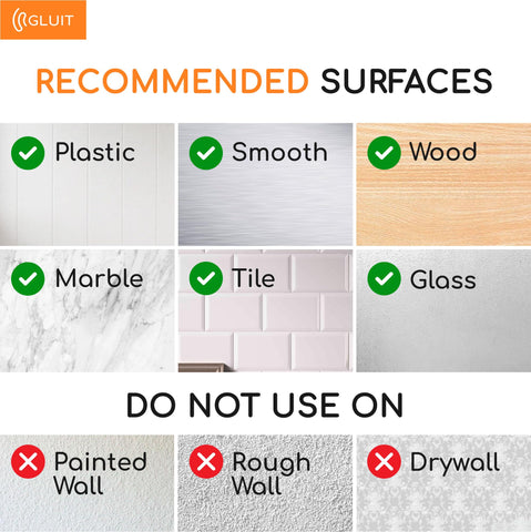 GLUIT durable stainless steel and PVC adhesive hooks