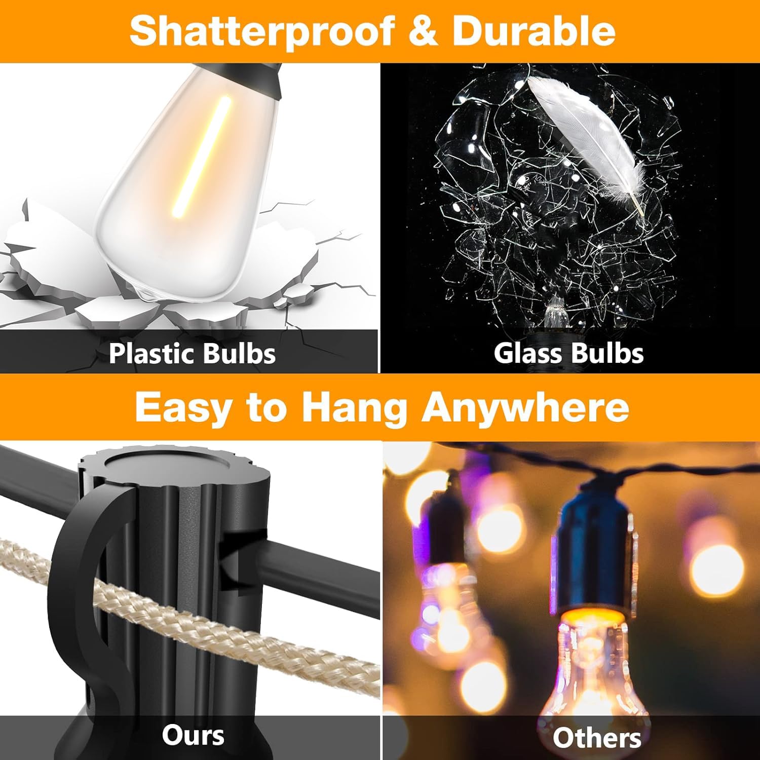 GLUROO Edison bulbs 16-count provide warm vintage glow for curbside ambience