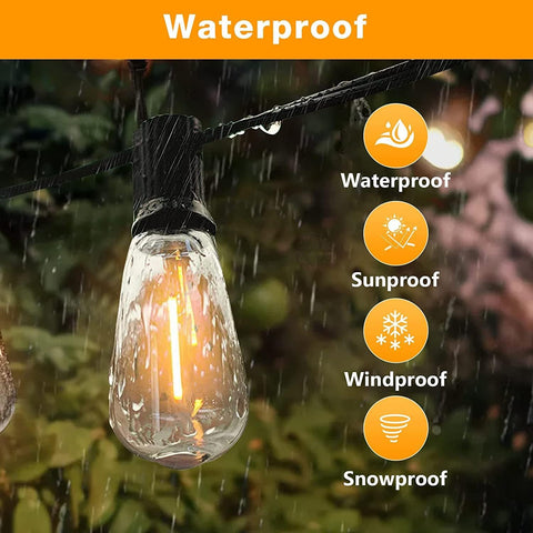 GLUROO waterproof outdoor light wire withstands rain and wind
