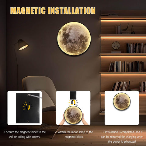 GMINCO moon wall light emits a gentle glow for nurseries