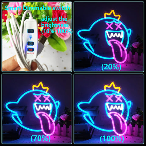 GMMLLG ghost neon sign USB-powered connection for flexible placement