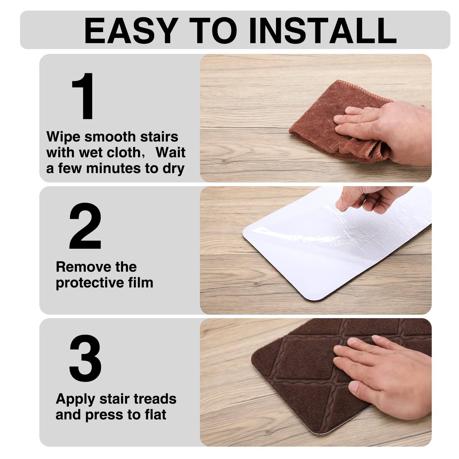 Gmonby easy-install stair treads simplify relocation without residue or damage.