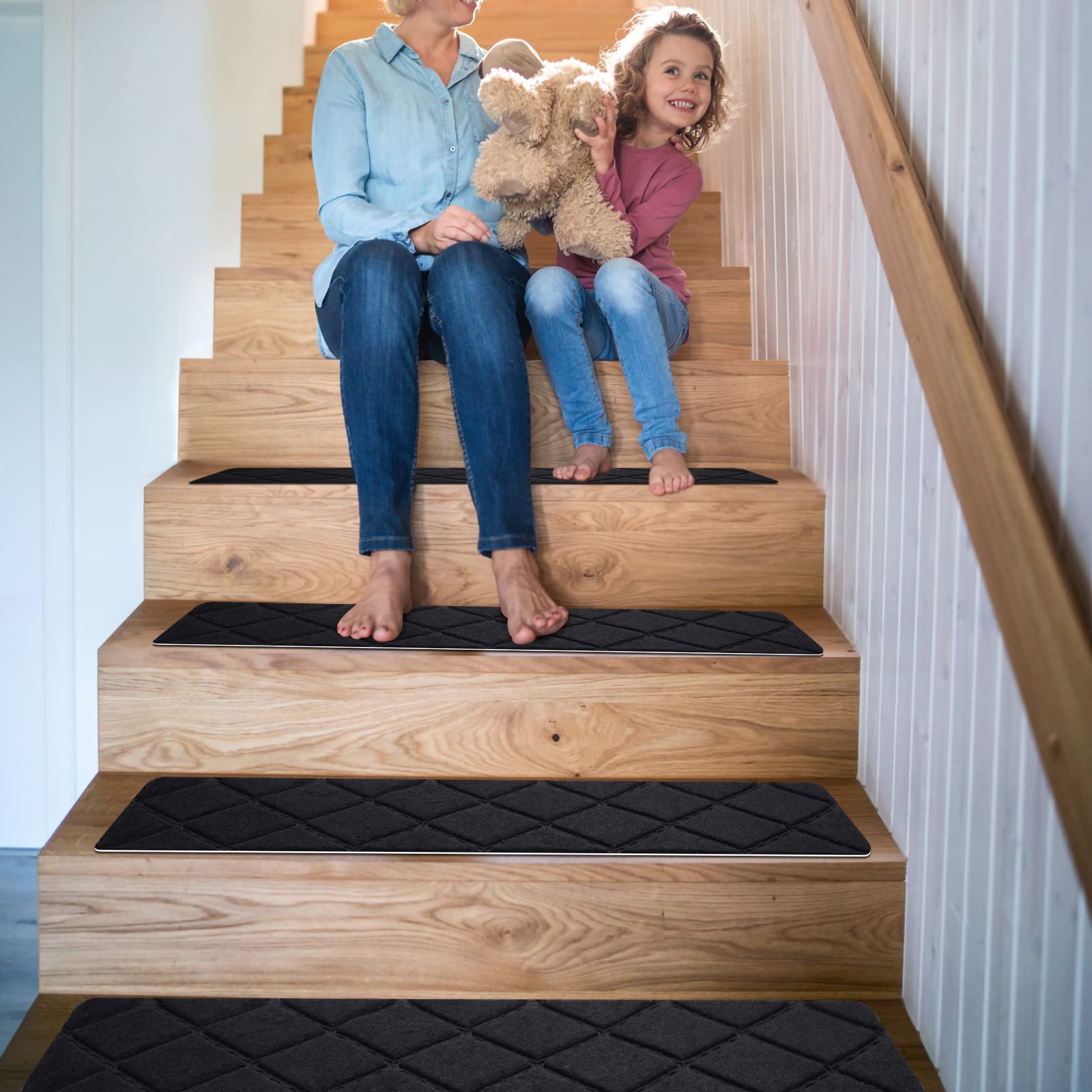 Gmonby stair treads create a family-friendly safe stair area for kids elders