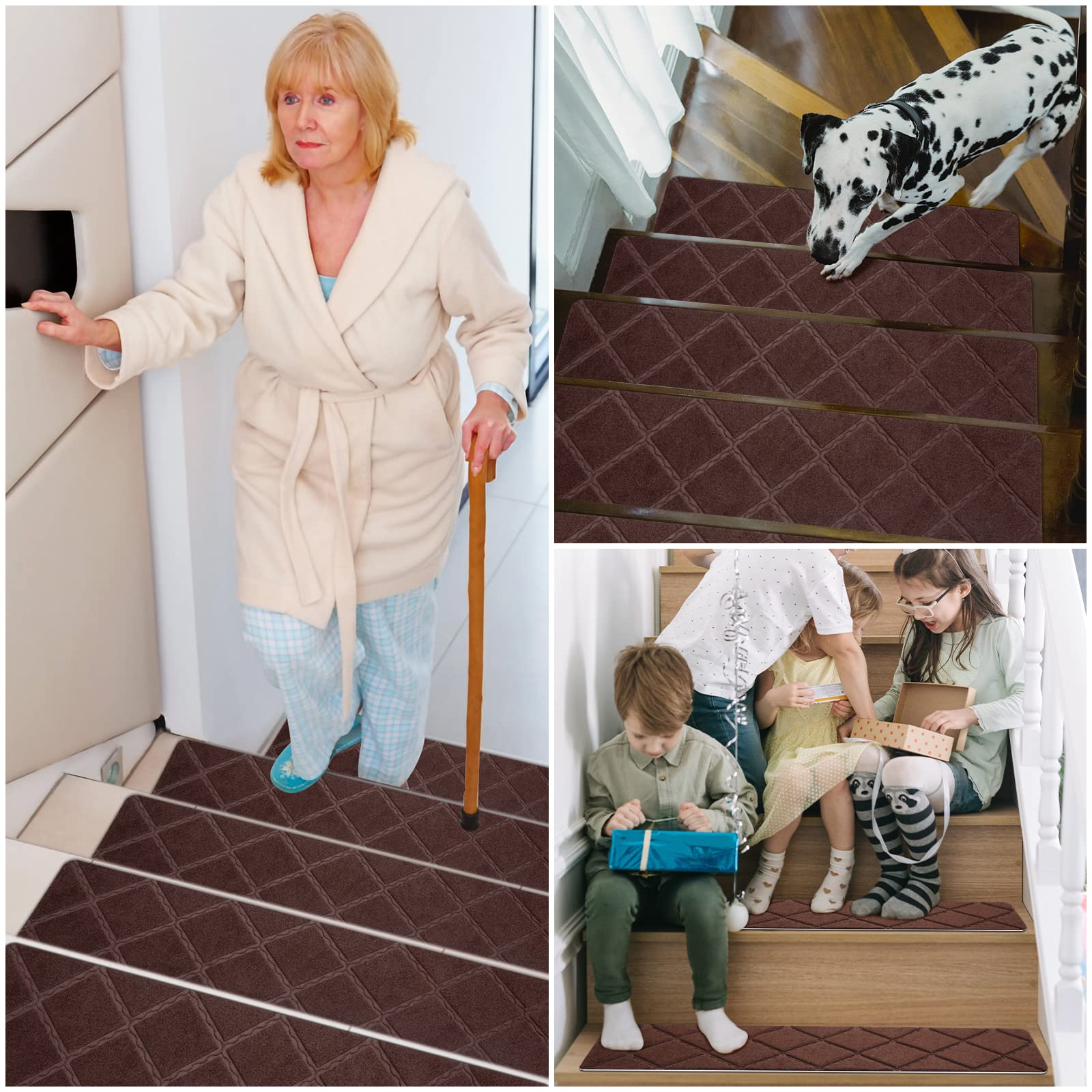 Gmonby floor-protection stair treads shield hardwood surfaces from wear and scuffs.
