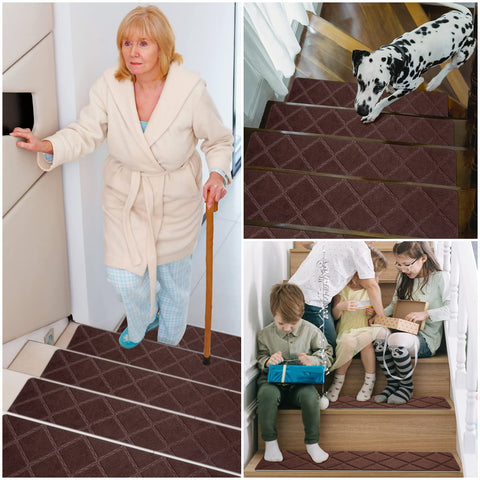 Gmonby floor-protection stair treads shield hardwood surfaces from wear and scuffs.