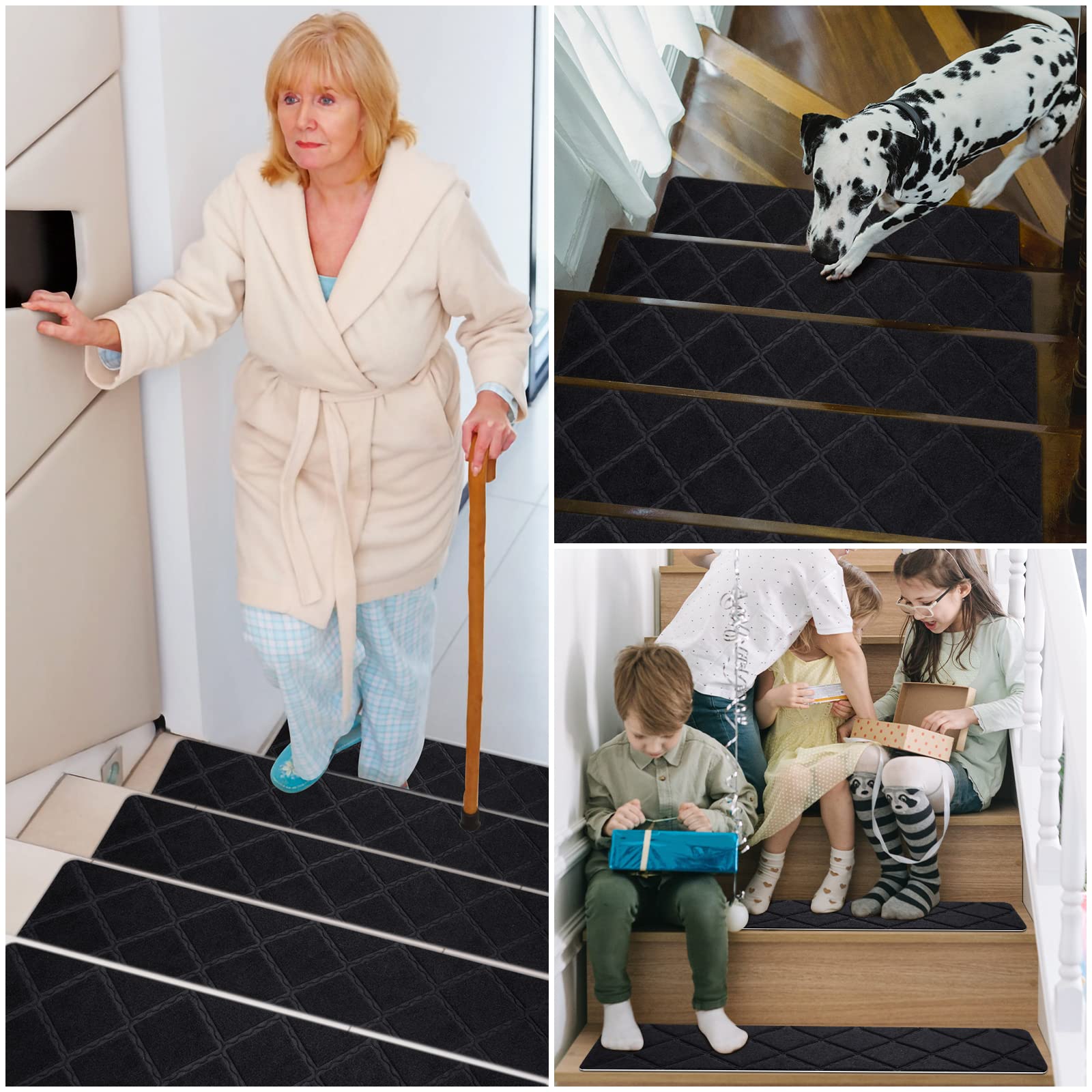 Gmonby stair treads suitable for wood, tile, and metal stairs reducing slips