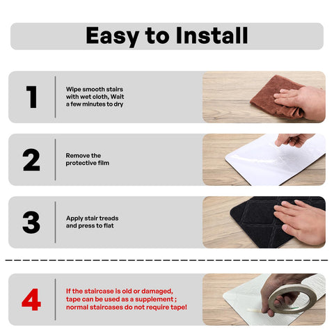 Gmonby stair treads soft surface texture enhances barefoot comfort