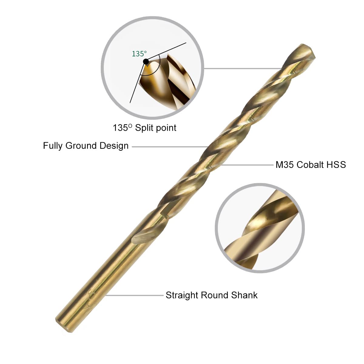 GMTOOLS 135-degree split-point design ensures accurate centering and rapid penetration.