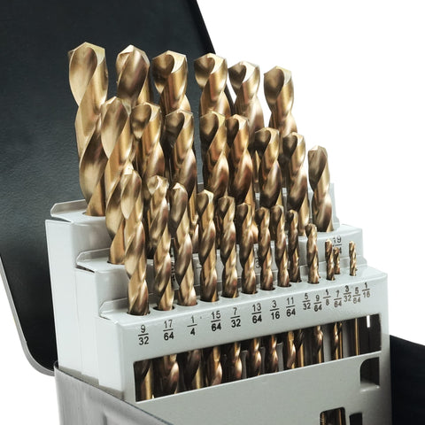 GMTOOLS cobalt drill bits set in case for organized storage and quick access.