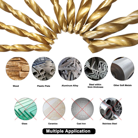 GMTOOLS bits work on metal wood and plastic with cordless or corded drills.