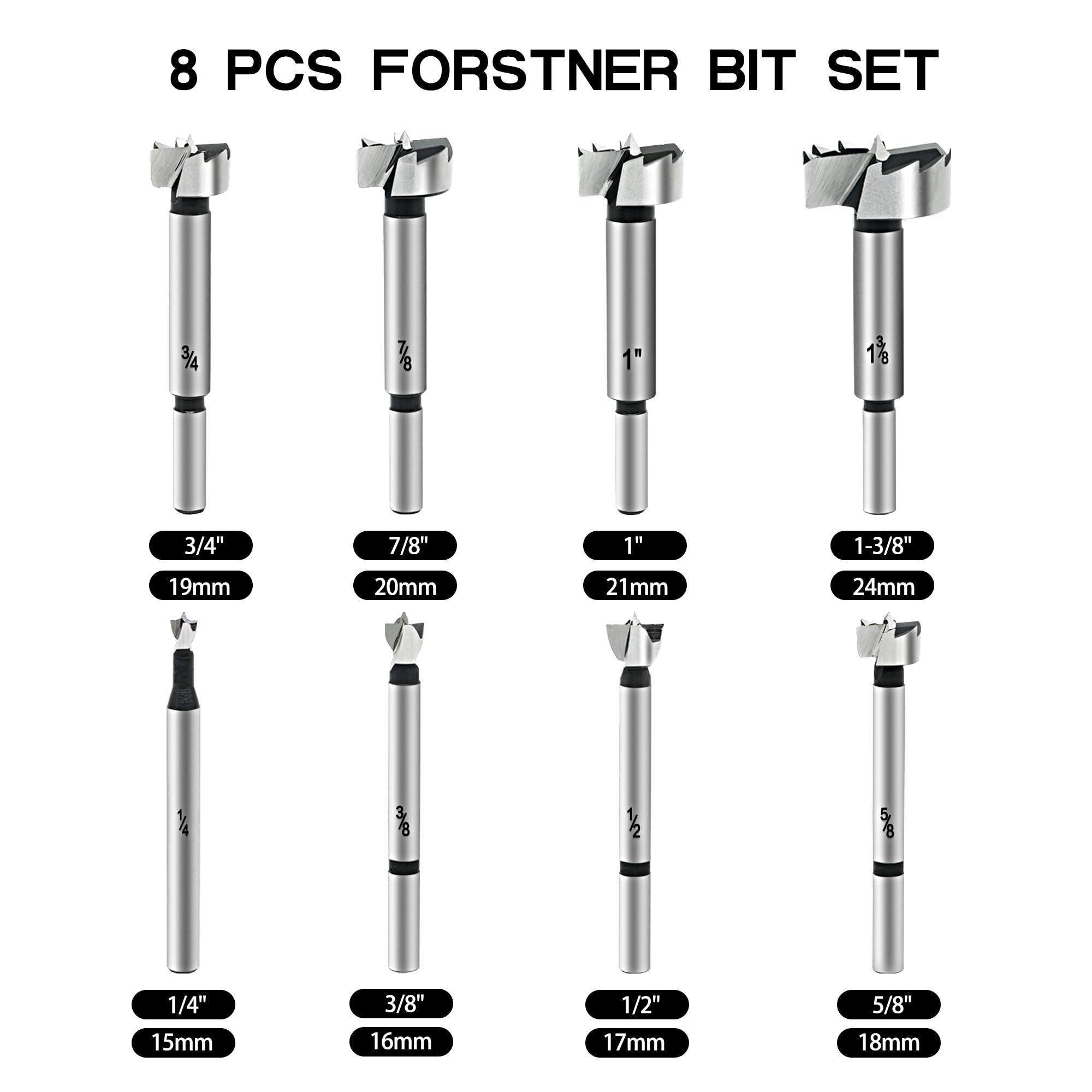 GMTOOLS Forstner wood bit 3/8in for clean, flat bottom holes in softwood