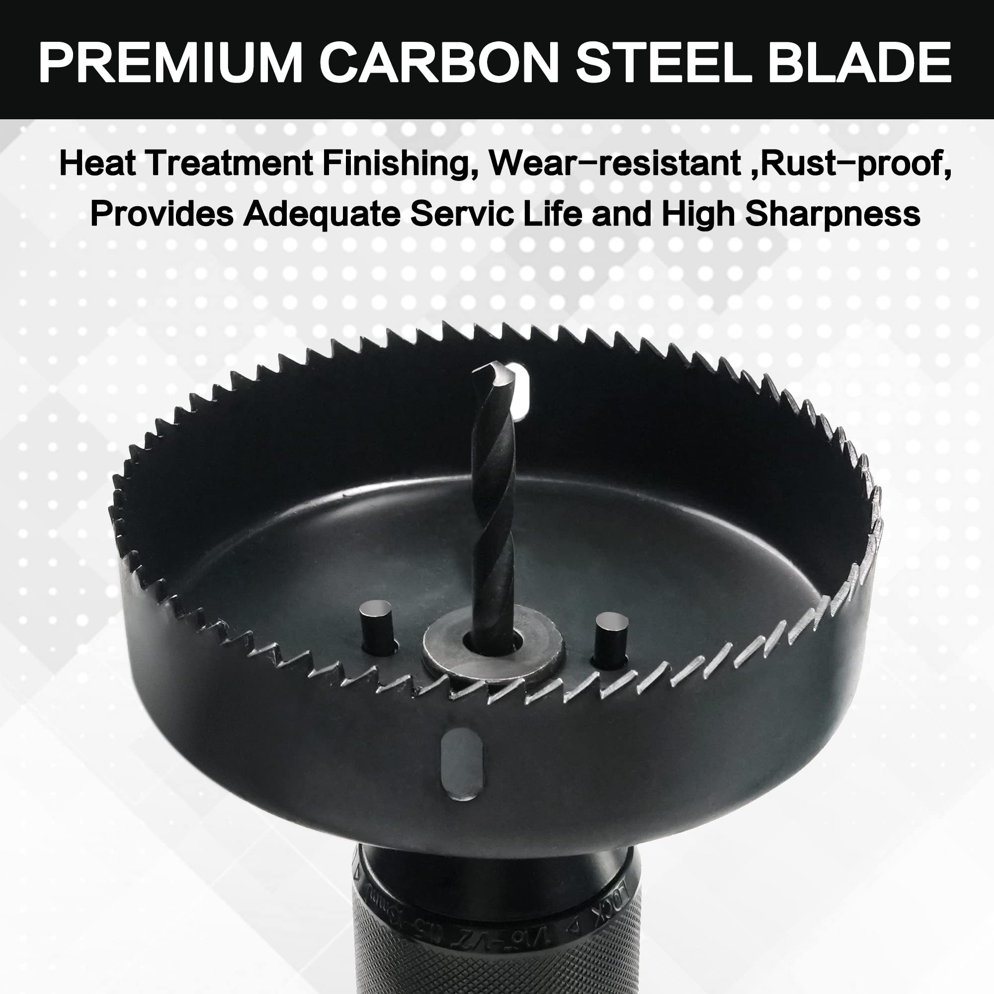 GMTOOLS hole saw set excels on softwood, plywood, and thin plastics.