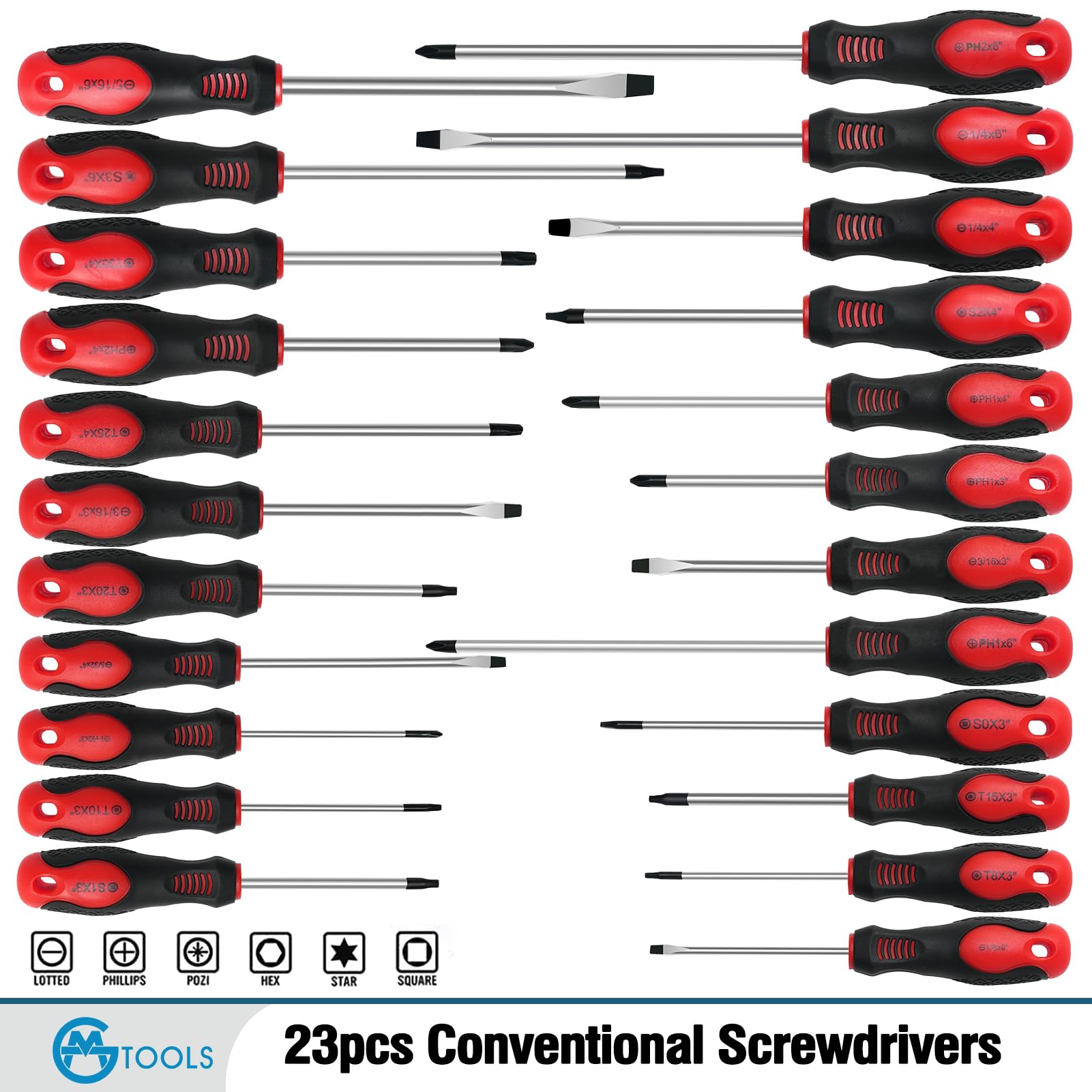 GMTOOLS S2 alloy steel blades with magnetic tips for easy screw handling.