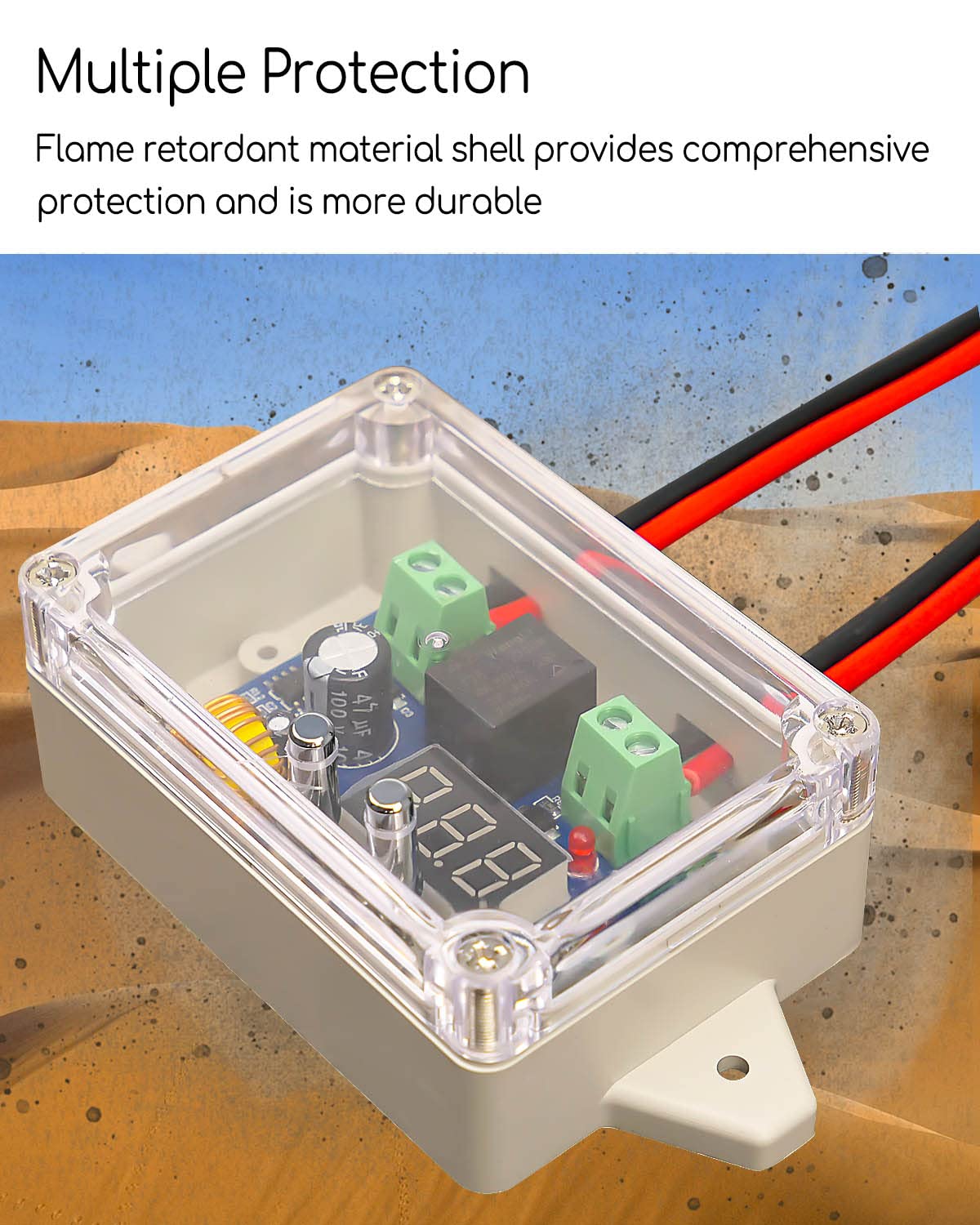 GMURA Protective Shell around low voltage protector shields components from dust and water