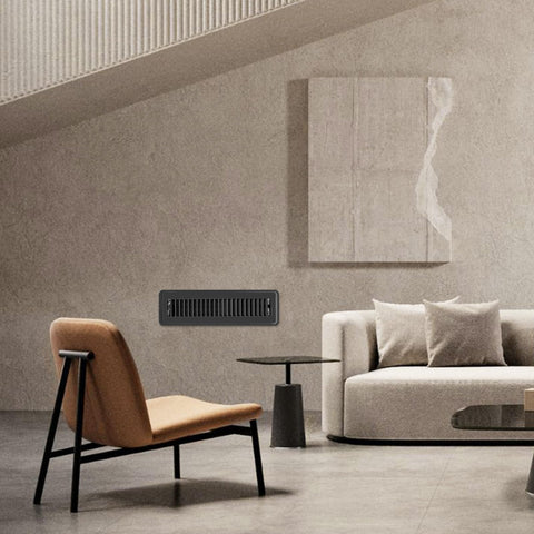 Gmurnai black vent cover blends with decor while guiding airflow.