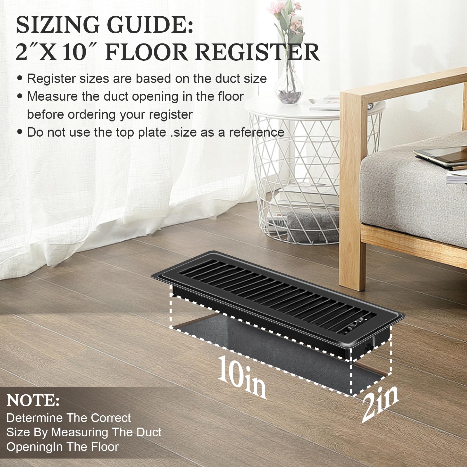Gmurnai 2x10 metal vent cover offers long-lasting performance.