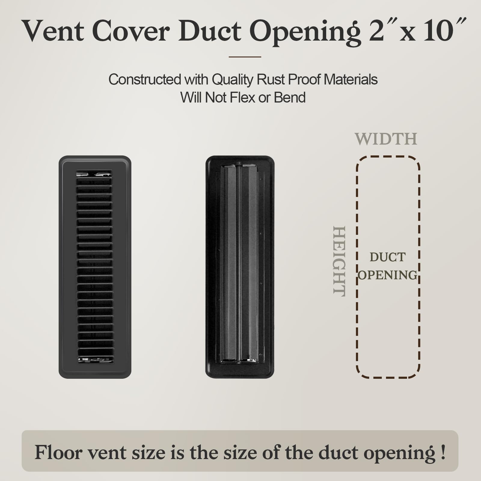 Gmurnai rust-proof finish floor vent cover guards against corrosion.