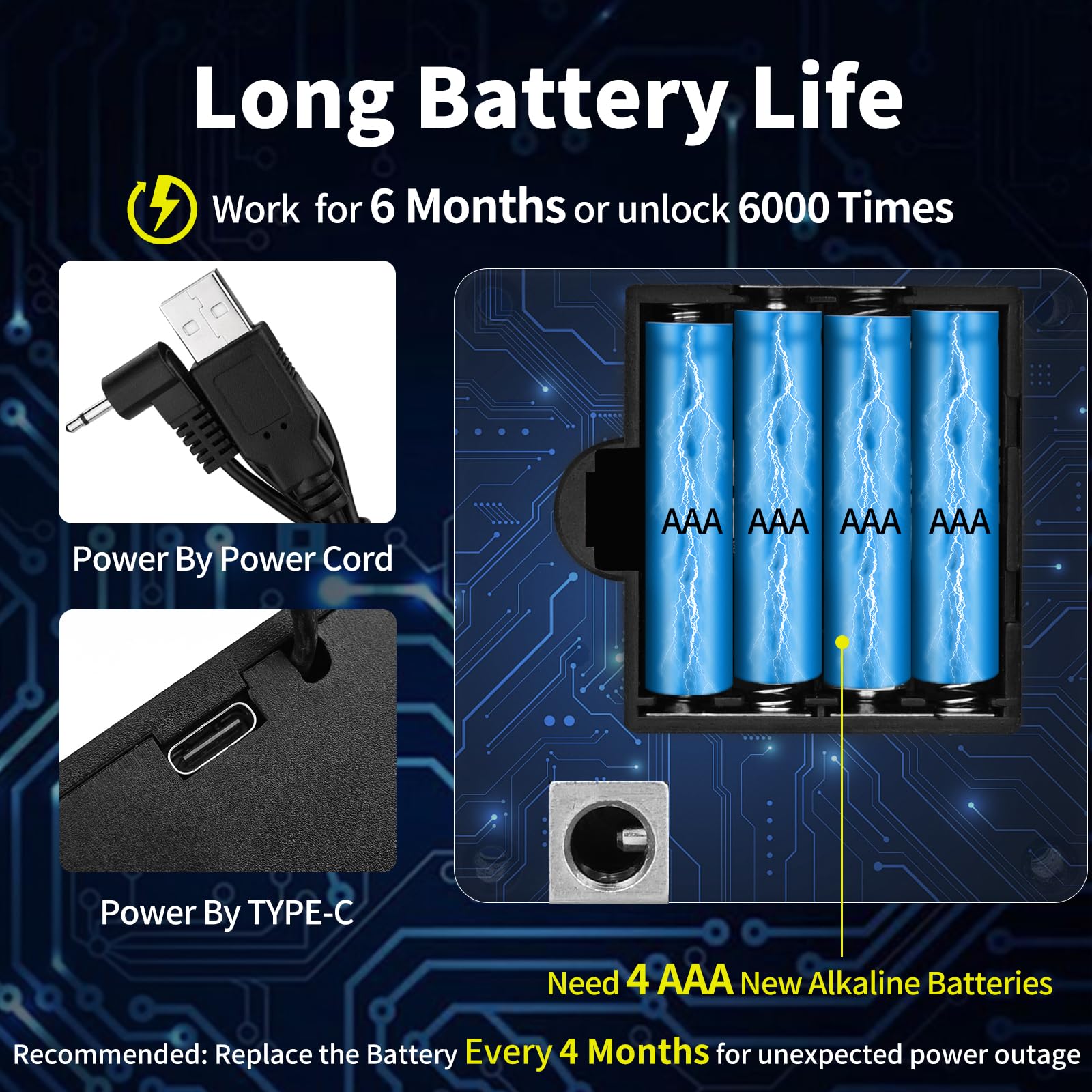 Gnellkoor RFID cabinet lock battery life supports months of operation