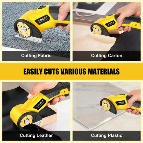 GNQRQ LED work light helps perform cuts in low-light conditions.