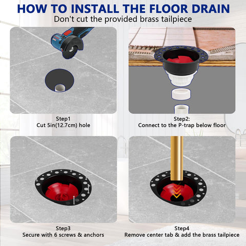 GNRZZT drain body with brass nut for secure installation