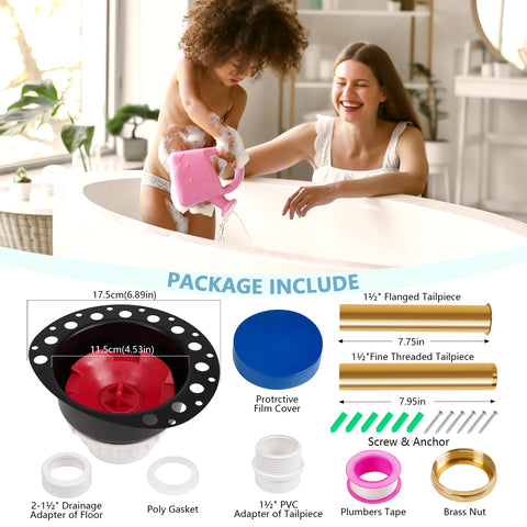 GNRZZT PVC adapter enables quick, clean tub drain connections