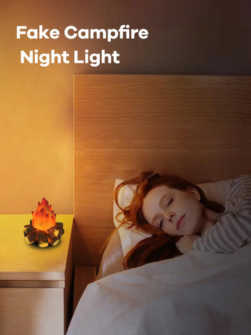 Gnurhok 3D LED fire pit lamp creates realistic glow for festive tables.