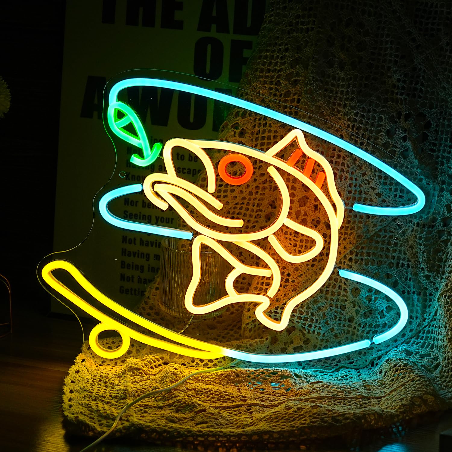 GNVETZLL dimmable neon light with USB power for flexible placement.