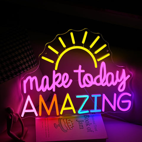 GNVETZLL Inspirational Letter Neon Light creates creative wall glow