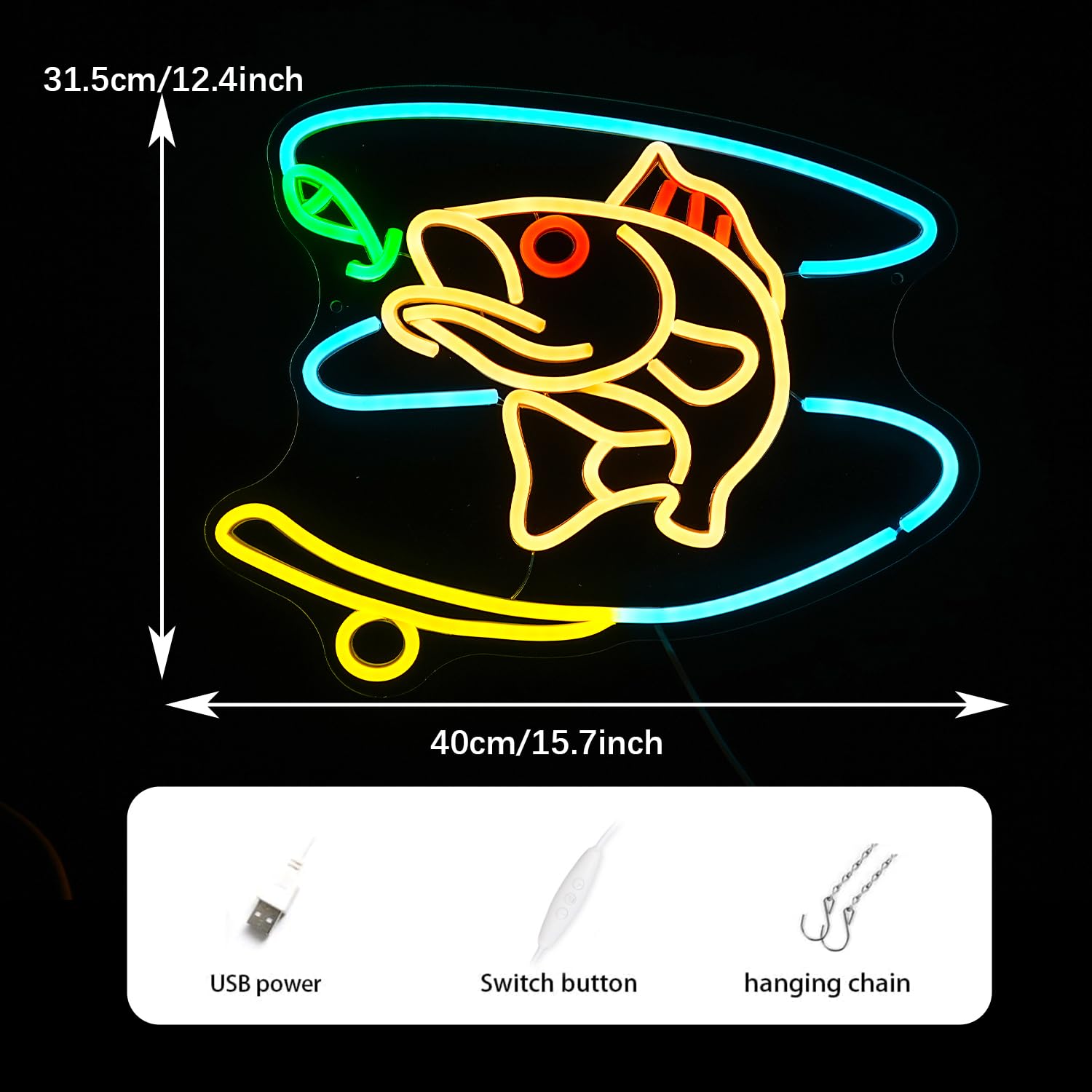 GNVETZLL neon light with acrylic backboard for durability.