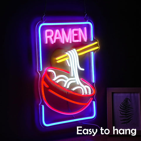 GNVETZLL ramen neon sign is USB powered for easy mounting.