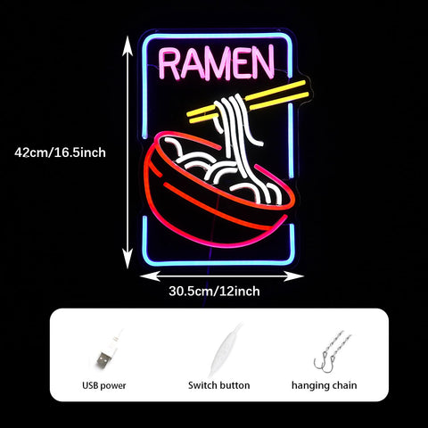 GNVETZLL ramen neon sign adds color to kitchens and living spaces.