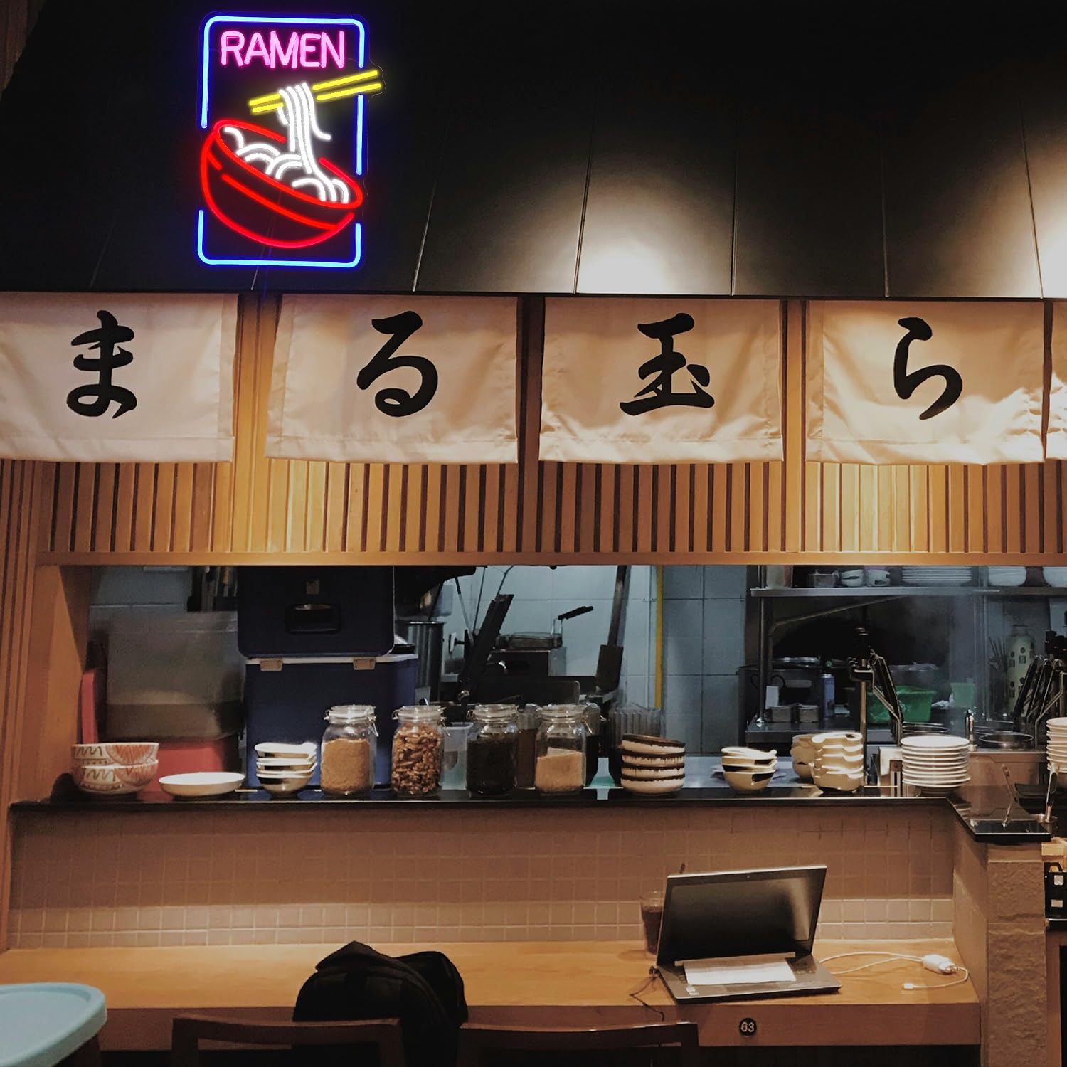 GNVETZLL ramen neon decor fits home or cafe seating areas.