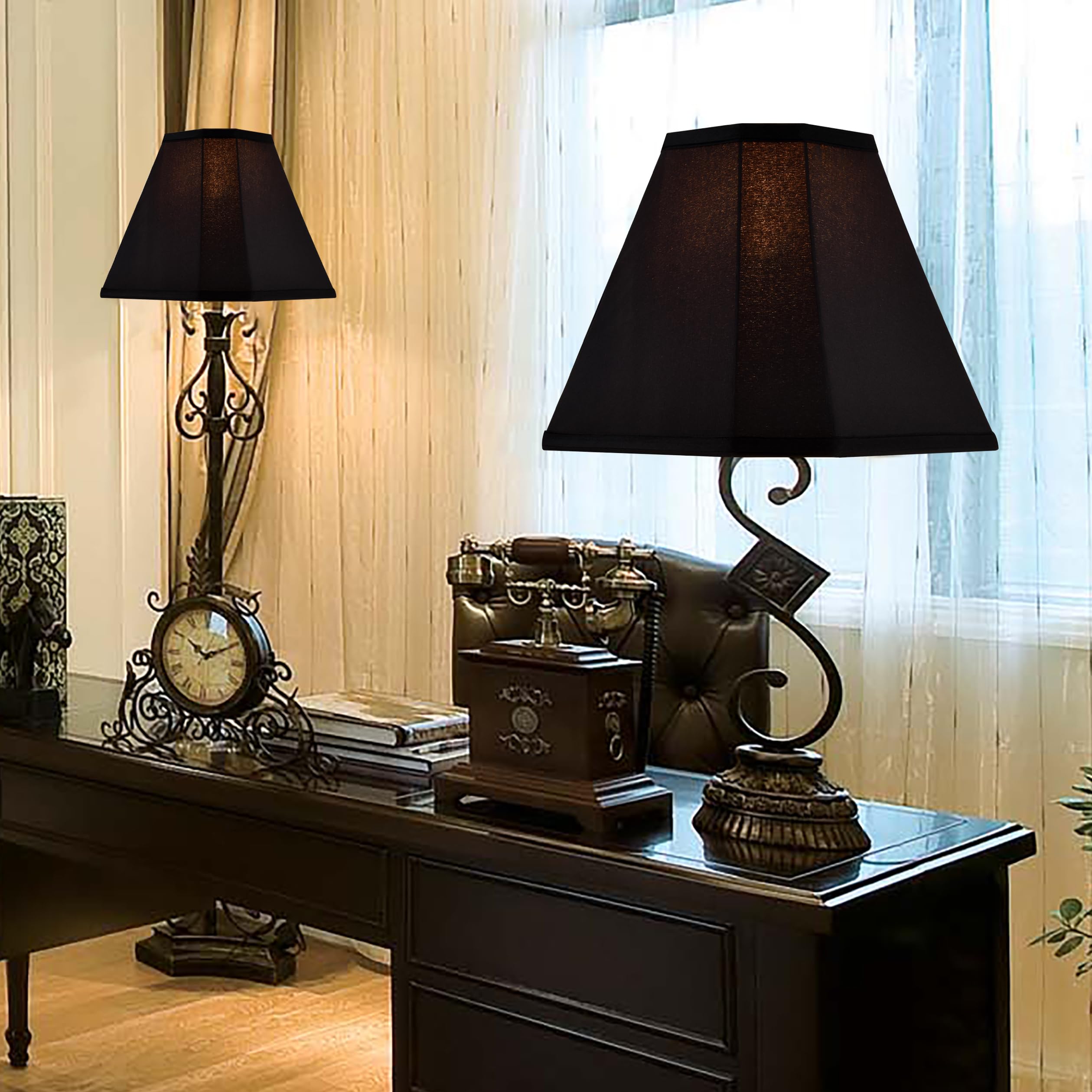 GO&SO bell lamp shades packaging and setup, two shades ready for install.