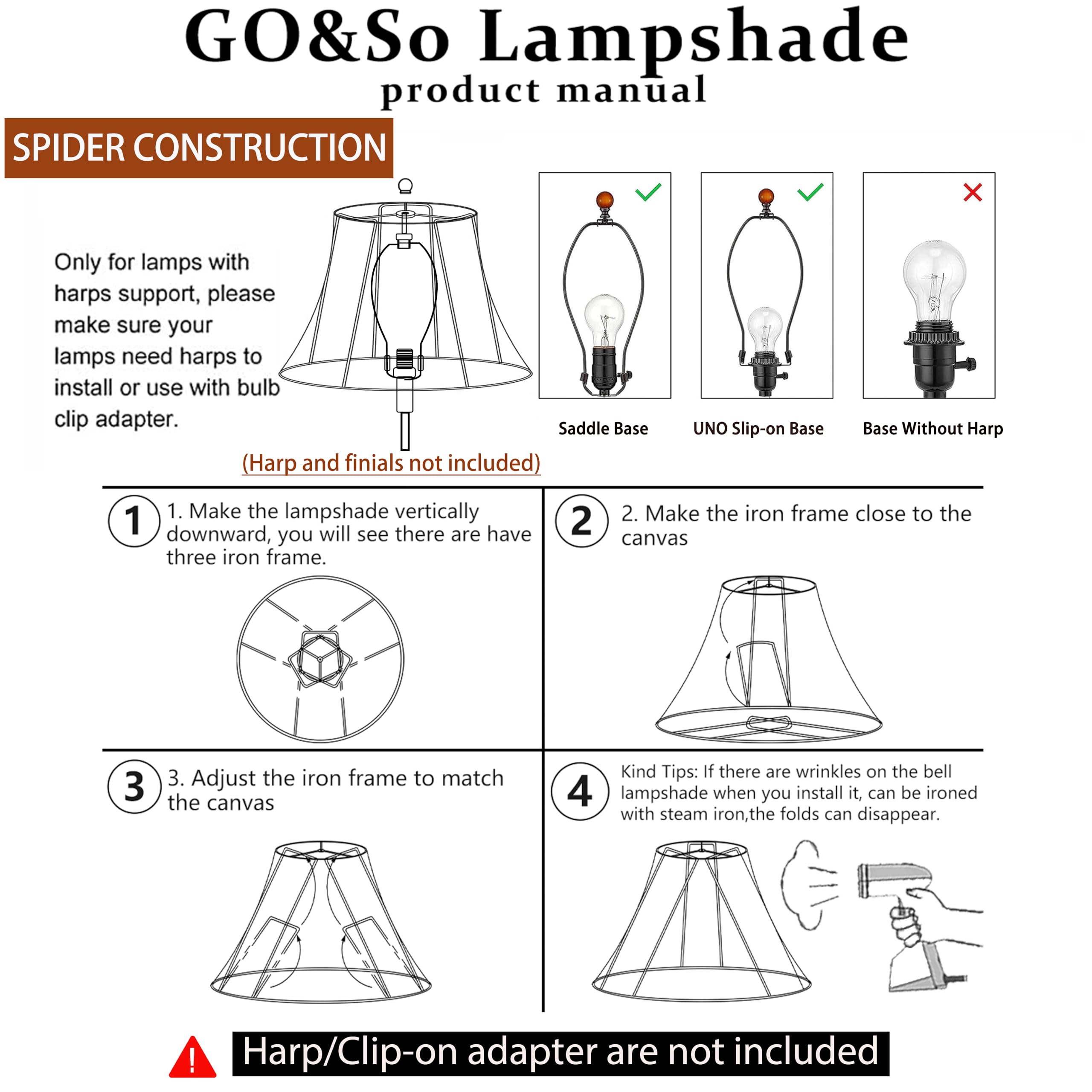 GO&SO spider fitter lampshade design for easy replacement on lamps